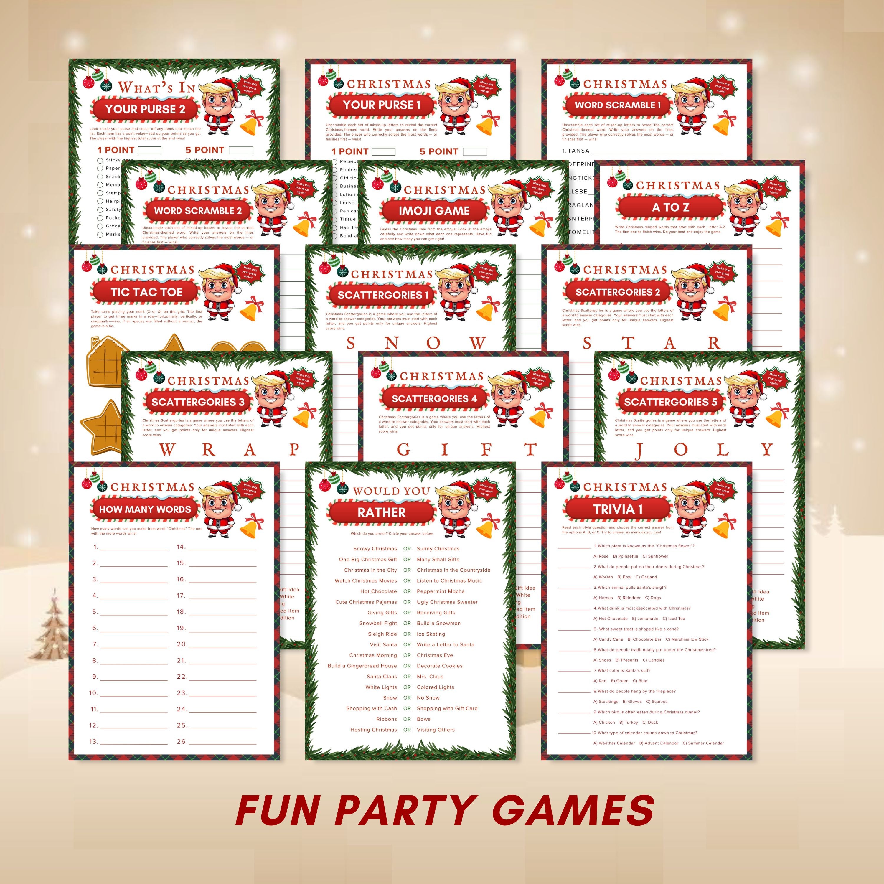Christmas Activities & Games for Kids – Printable Holiday Worksheets, Classroom Games, I-Spy, Mazes, Crossword, Party Bundle PDF